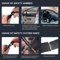 thumbnail image 2 of Hammer Auto Emergencia Vidrio Ventana Breaker Aluminio Aleación Escape Negro, 2 of 6