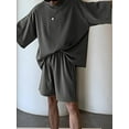 thumbnail image 4 of INCERUN Men's Solid Color Oversize Home Loungewear Sets Outdoor Summer Suits, 4 of 10