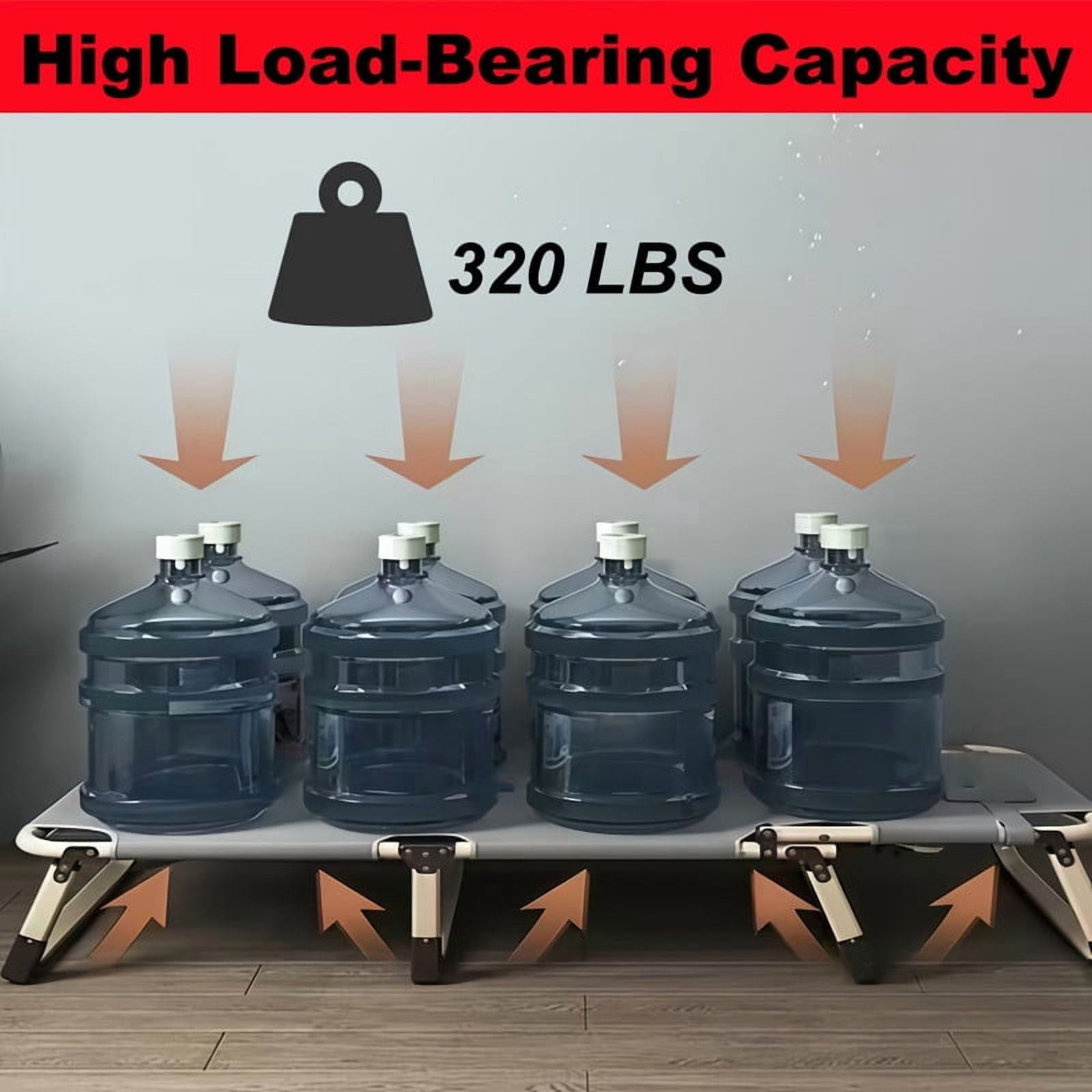 Heavy-Duty Folding Bed Frame with Adjustable Backrest, Portable Camping Cot, Indoor/Outdoor Daybed with Removable Pad