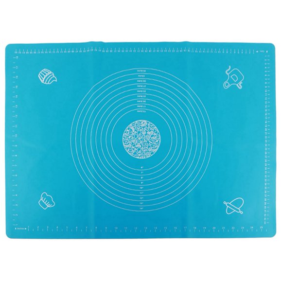 Alfombrilla de silicona antiadherente para amasar masa con báscula, accesorio de cocina para hornear (azul, 50 x 70 cm)