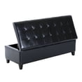 thumbnail image 6 of HomCom Large 51" Tufted Faux Leather Ottoman Storage Bench - Black, 6 of 7
