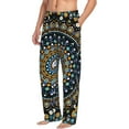 thumbnail image 2 of Uemuo Dot Mandala Pattern Men's Wide Leg Palazzo Lounge Pants with Pockets Light Weight Loose Comfy Casual Pajama Pants-, 2 of 9