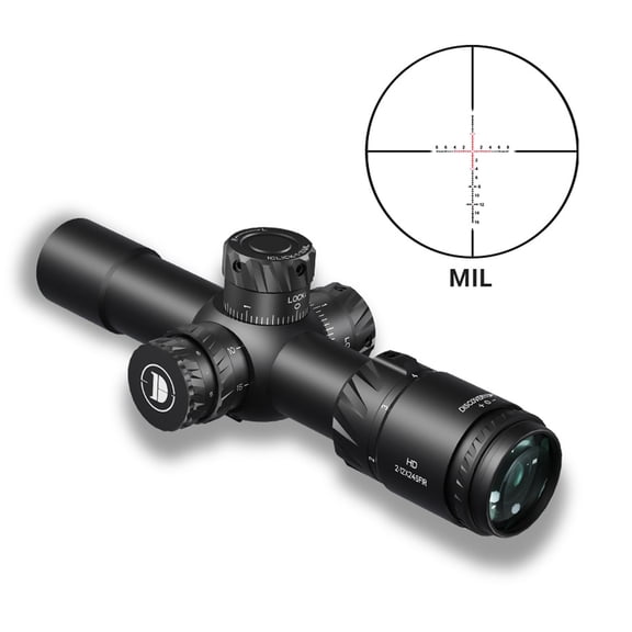 DISCOVERYOPT HD 2-12X24 Hunting Riflescope FFP Side Focus Illuminated Reticle 30mm Tube Optics Scope
