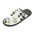 thumbnail image 2 of Fuzzy Slippers Women and Men Non-slip Fuzzy Flat Slippers House Bedroom Slippers for Adult Panda Eating Bamboo, 2 of 9