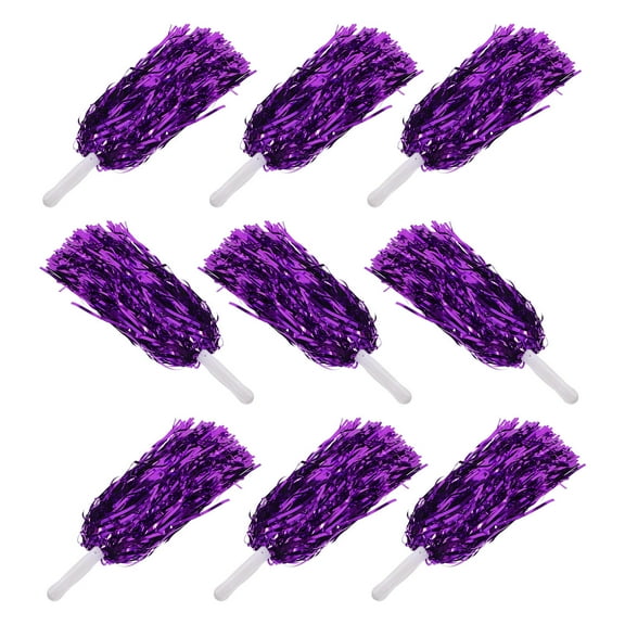 MOKKHNB Cheerleading Poms For Kids Purple 10Pcs 11.4x3.9in