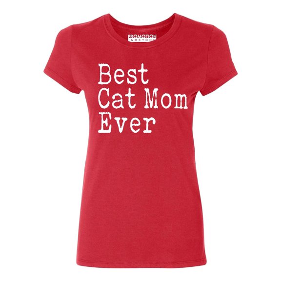 P&B Best Cat Mom Ever Women's T-shirt, Red, S
