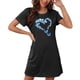 thumbnail image 4 of Camisón corto de talla grande para mujer, camisón de manga corta con estampado de pecho a la moda, camisón para mujer, 4 of 7