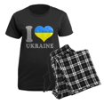 thumbnail image 5 of CafePress - I Love Ukraine Native Ukrainian Flag Pajamas - Women's Short Sleeve Print T-Shirt and Pants Dark Cotton Pajama Set, 5 of 7