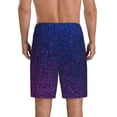 thumbnail image 2 of Balery Neon Glitter Men's Cotton Knit Pajama Shorts Waistband & Pockets,Short Pajama Pants-Medium, 2 of 8