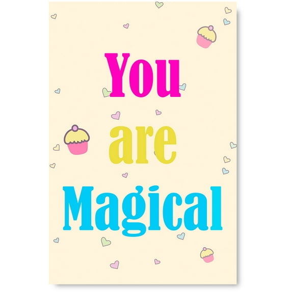 Awkward Styles You Are Magical Poster Decals Quotes Poster Print Kids Room Art Colorful Picture Kids Play Room Wall Art Inspirational Quote Art Newborn Baby Room Wall Decor Wallpapers Made in USA