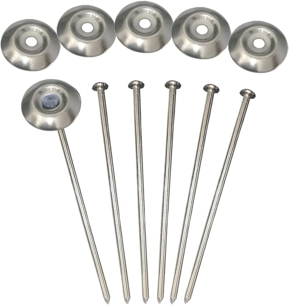 HRTGFD-Stainless Steel 304 Patio Rug Stakes 8" RV Rug Stakes, Used for Rugs, Tents, Tarps, RV Mats,No More Moving - Pack of 6