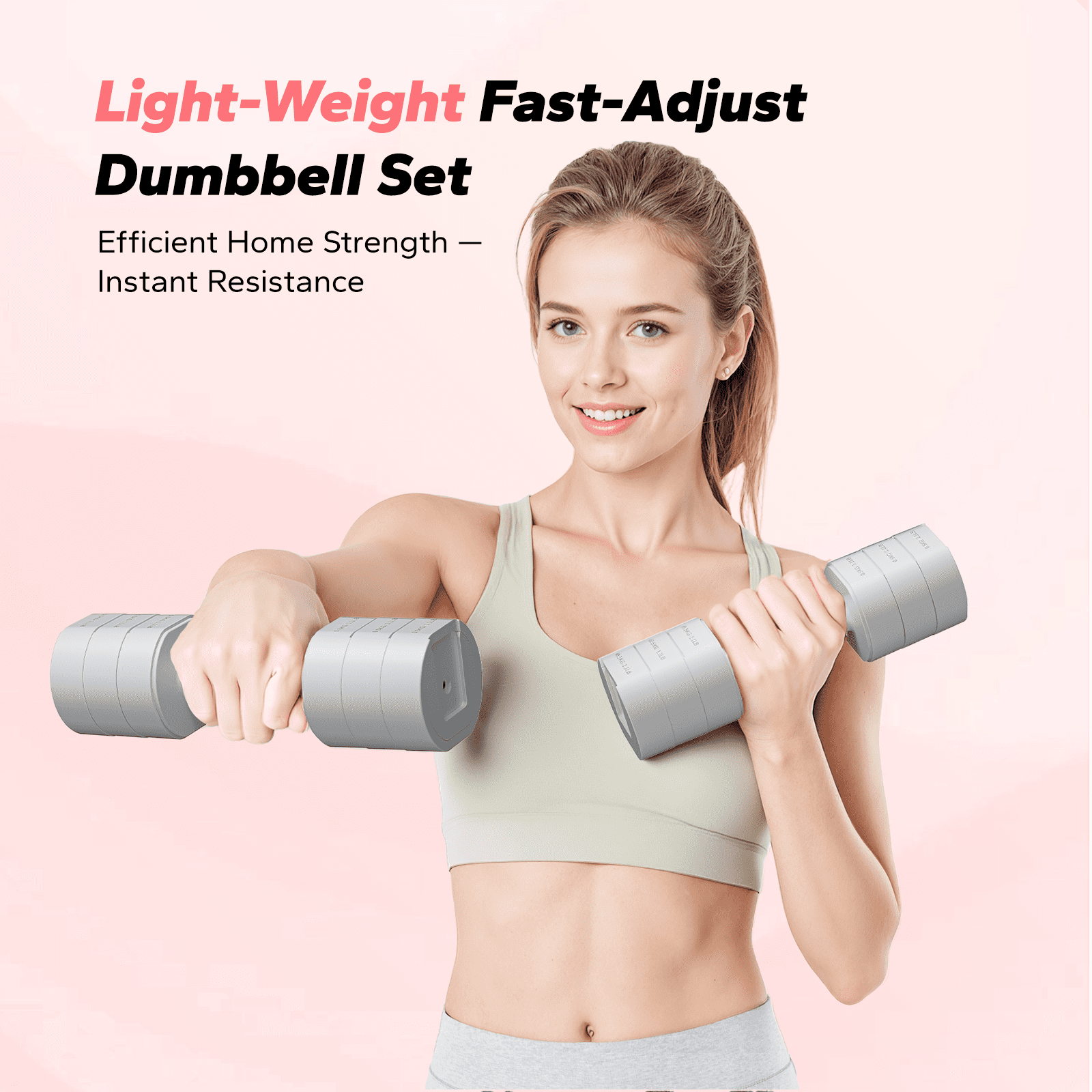 MERACH Adjustable Dumbbell Set, 4 in 1 Free Hand Weights for Women, Home Gym, 8.8 lbs, Set of 2