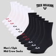 thumbnail image 2 of Pack de 12 calcetines True Religion Mid Crew para hombre, tallas 8-12, 2 of 7