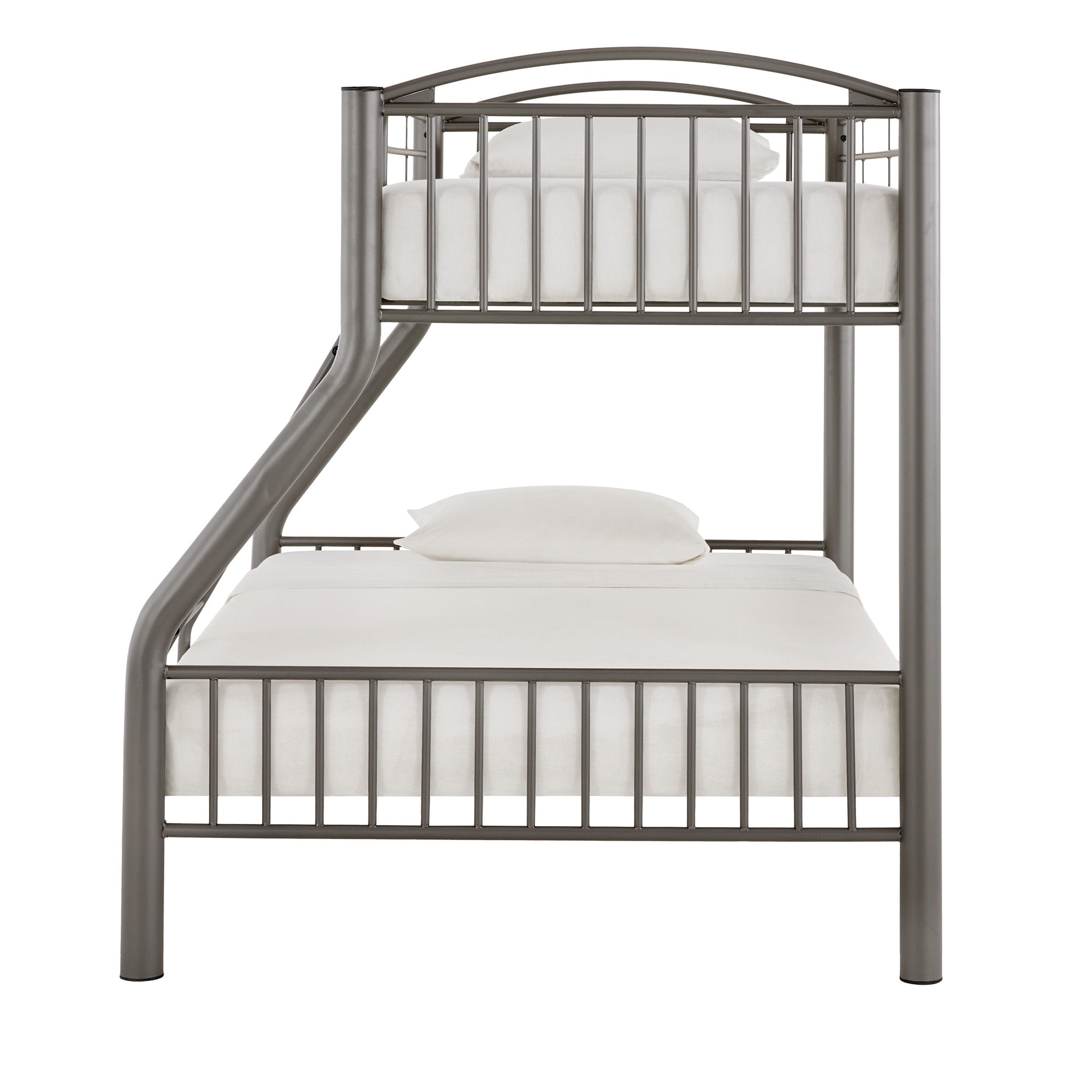 Weston Home Visalia Kids Metal Twin over Full Bunk Bed, Gray