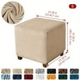 thumbnail image 1 of DEBGFS 1 Pce Housse de Tabouret Carrée en Velours Élastique Tout Inclus Housse de Tabouret de Rangement ZZZ,1# Gris Riz,S(13-18 Po), 1 of 7