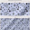 thumbnail image 2 of Soimoi Blue Cotton Cambric Fabric Star & Snowflakes Text Print Sewing Fabric Yard 56 Inch Wide, 2 of 7