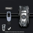 thumbnail image 4 of Metal Key Fob Cover for BMW X1 X2 X3 X5 X6 2 5 6 7 series, Protective Keyless Entry Smart Remote Key Case Holder 4 Buttons with Keychain (Gray B), 4 of 15