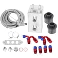 thumbnail image 1 of Oil Silver Car Oil Catch Can Kit Breather Box 4 Port Universal Modification Accessory, 1 of 8