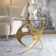 thumbnail image 2 of Bowery Hill Contemporary Glass Accent Table in Antique Gold, 2 of 2