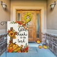 thumbnail image 4 of diyeu Welcome Fall Garden Flag Give Thanks to the lord 12x18 Inch Double Sided Small Burlap Autumn Yard Flag Thanksgiving Outside Outdoor House Decor (Only Flag), 4 of 6