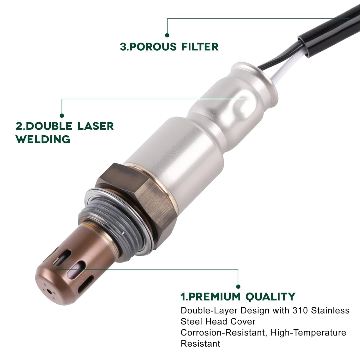 4PCS O2 Oxygen Sensor Set Compatible with Nissan Frontier Pathfinder Xterra 2007 4.0L - Upstream 234-9072 & Downstream 234-4297, 234-4313