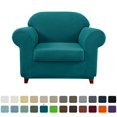 thumbnail image 1 of 2024 Textured Grid Stretch Sofa Cover Couch Slipcover with Separate Cushion Cover(Gray  Sofa), 1 of 6