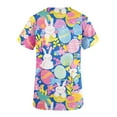 thumbnail image 3 of Kctiaxy Womens Scrubs Casual Funny Rabbit Print Graphic Womens Easter Shirt Short Sleeve V-neck Summer Tops for Women with Pockets, 3 of 4