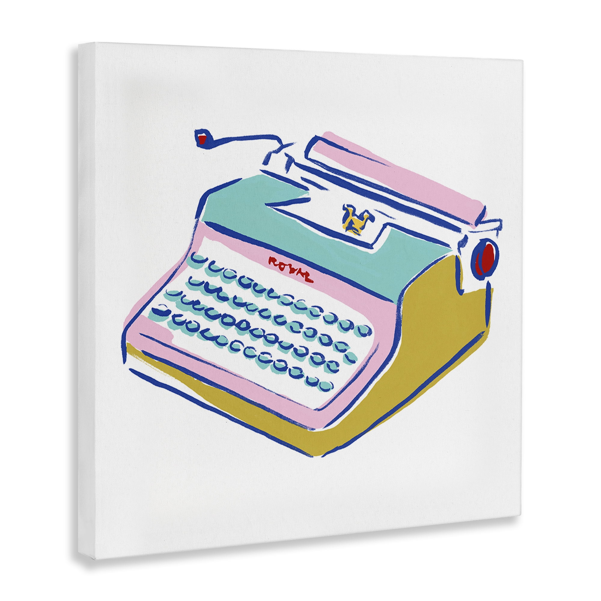Stupell Industries Simple Retro Typewriter Novelty Painting Gallery Wrapped Canvas Art Print Wall Art, 30 x 30