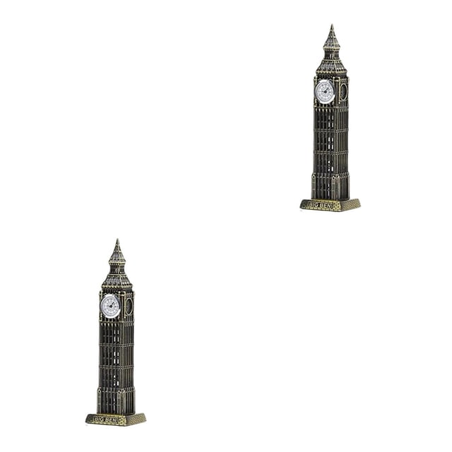 Billuyoard Exquisitas estatuas grandes, estatuilla de amigos, decoración Ben con línea , torres para el hogar, modelo de cobre, Big Ben, además Gran Ben 2Conjunto