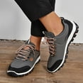thumbnail image 2 of Women's Hiking Sneakers Comfortable Outdoor Sports Climbing Shoes Lace up Waterproof Trekking Outdoor Traveling Running Shoes Gray Size 7, 2 of 6
