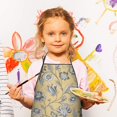 thumbnail image 3 of Pioneer Flower Floral Print Pattern Kids Aprons for Girls and Boys,Adjustable Neck Strap Toddler Aprons for Kids Cooking Baking, 3 of 7