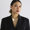 thumbnail image 3 of Chunky Gold Cuff Necklace for Women Gold Statement Choker for Women Gold/Silver African Tribe Wide Metal Choker Necklace Jewelry, 3 of 7