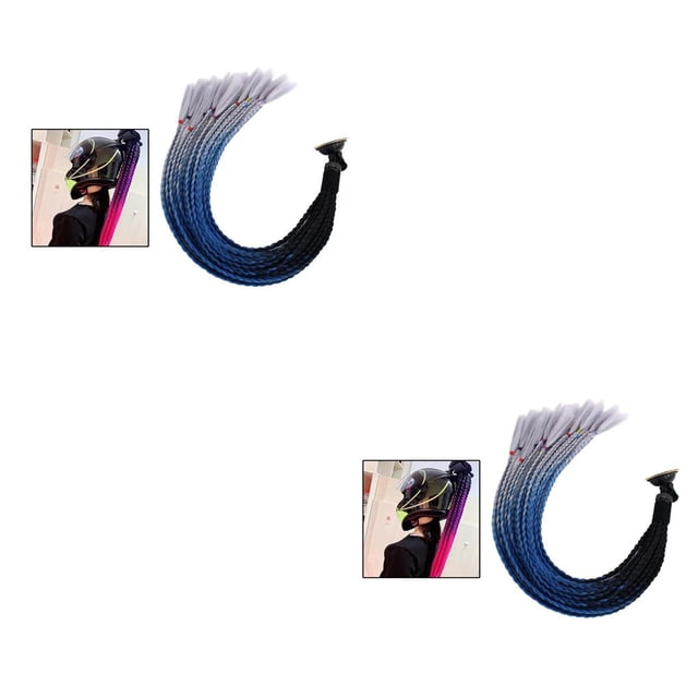 Casco de pelo Riwesomey Cola de caballo degradado 55 cm Negro Azul Type4 NO4