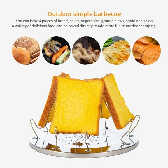 Barbecue rack,Portable Picnic Bbq Stainless Steel 4 Steel 4 Slice Portable Picnic Stove Stainless Steel Eryue Ichu Anrio Barbecue