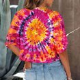 thumbnail image 4 of Posijego T-Shirts Teinture sur Nœuds Graphiques pour Femmes Été Décontracté Col Rond Manches Courtes Crop Tops, 4 of 6