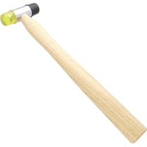 The Beadsmith Plastic-Rubber Jewelers Hammer - 9.5 Inches Wooden Handle - 61mm, 3oz head, 17mm Faces - Use to Flatten and Shape Sheet Metal and Wire with No Risk of Marring