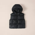 thumbnail image 2 of SuTry Kids Solid Color Hooded Sleeveless Lightweight Down Vest Warm Fall Winter Thermal Outerwear for Children 3-15 Years(Black#1,10-11 Years), 2 of 9
