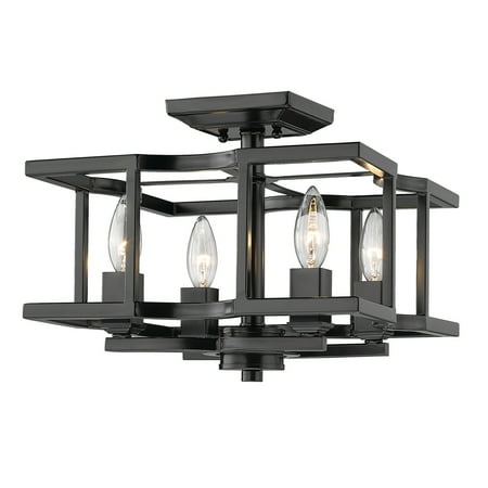 

Golden Lighting 7151-Sf Bellare 4 Light 13 Wide Semi-Flush Ceiling Fixture - Black