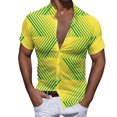 thumbnail image 1 of BOBOGOJP Chemise en Coton et Lin pour Hommes Manches Courtes Classique Douce Tissée, Vert TG, 1 of 4