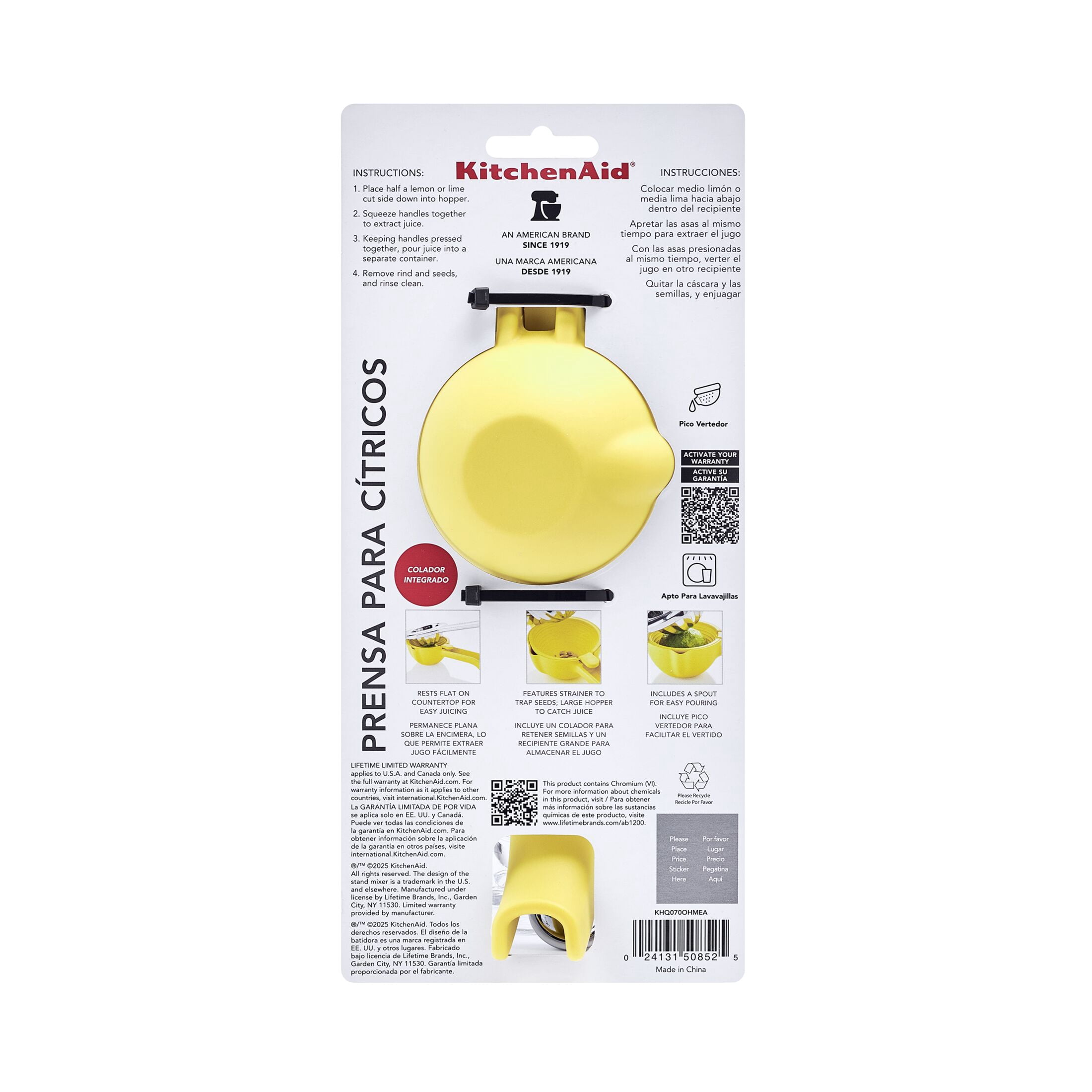 KitchenAid Aluminum Manual Lemon Citrus Press and Juicer