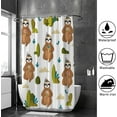 thumbnail image 4 of Coolnut Bath Shower Curtain Liners Funny Sloths in The Forest 60x72in Polyester Waterproof with 12 Curtain Hooks Bathroom Accessories Decoration, 4 of 6