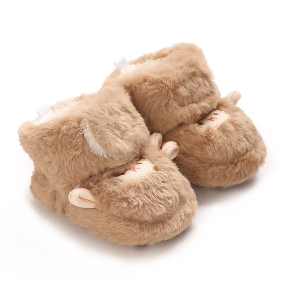 Winter Baby Toddler Shoes Soft Warm First Walking Boots Adorable Sheep Design Non Sole Cozy Indoor Outdoor Use For Cold Weather Unisex Brown