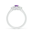 thumbnail image 2 of ANGARA Natural 0.45 Ct. Amethyst with Diamond Classic Ring in 14K White Gold for Women (Ring Size: 3.5), 2 of 9