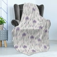 thumbnail image 4 of Lavender Soft Flannel Fleece Throw Blanket, Botany Flowers Ribbon Blossom on Pastel Tone Backdrop Pattern, Cozy Plush for Indoor and Outdoor Use, 60" x 80", Pearl Lavender, by Ambesonne, 4 of 5