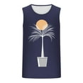 thumbnail image 2 of VBTAPA Beach Tank Tops Mens Sleeveless Palm Tree Graphic Tees Muscle Workout Tanks Summer Vacation Shirt Navy M, 2 of 4