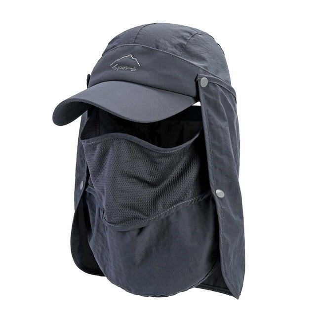 Greeniant 2021 nuevos deportes al aire libre senderismo sombrero protección cara cuello cubierta pesca sol protección gorra al aire libre sombrero Ciclismo Gris oscuro Greeniant OD2479-05