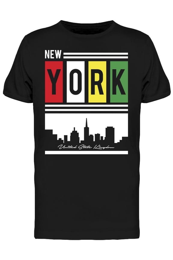 Skyline N.Y.C. Rasta Colors T-Shirt Men -Image by Shutterstock, Male Medium