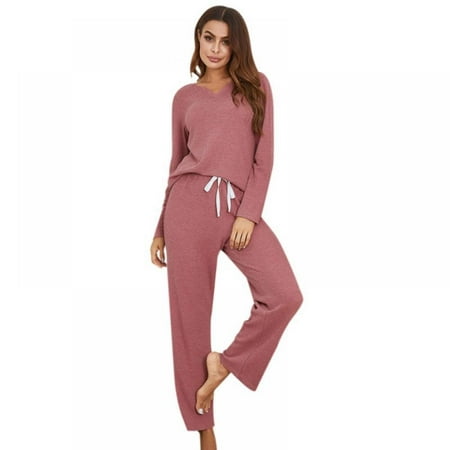 

Brand Clearance! Winter and Spring New Styles Ladies Casual Long-Sleeved Plus Size Pajamas Suit and Home Service Casual Two-Piece Suits