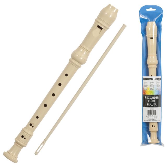 Merangue Soprano Recorder with Cleaning Stick, Beige, 3 Pack