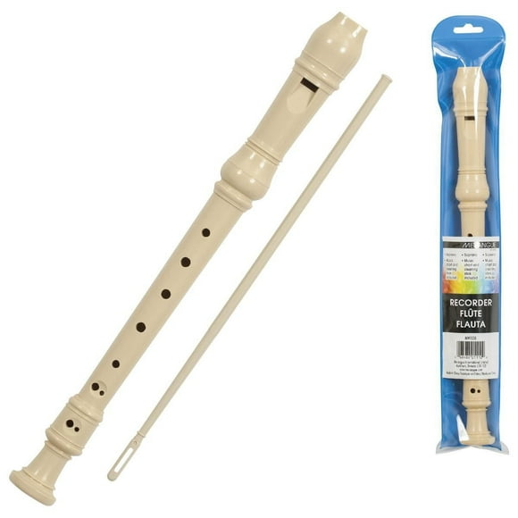 Merangue Flûte à bec soprano avec bâton de nettoyage, Beige, Paquet de 3